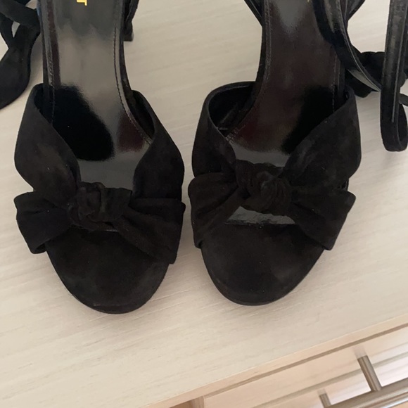 Saint Laurent Paris Platform Ankle Tie Heels - Picture 4 of 8